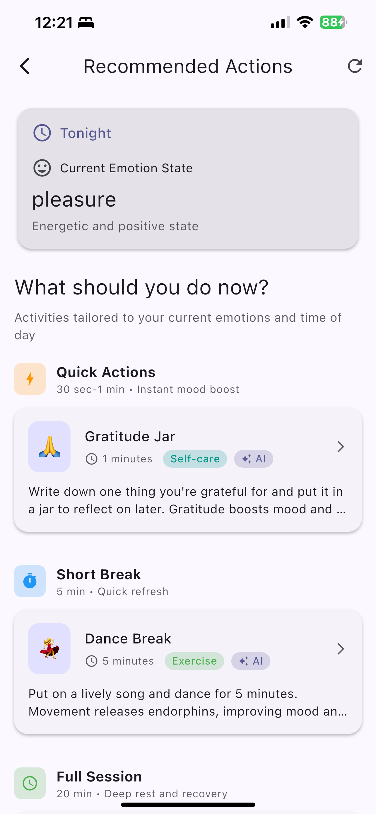 Evidence-Based Activity Recommendations - Personalized mood improvement suggestions powered by AI